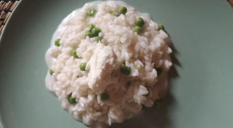 Risotto con caprino e piselli