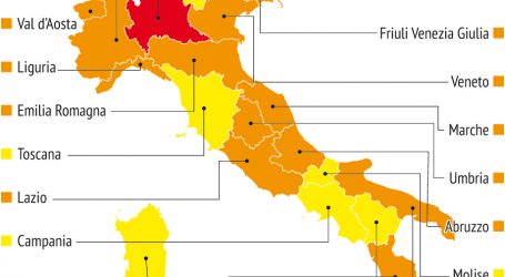 Nuovo DPCM: Piemonte e Liguria in “zona arancione”. La Lombardia è “rossa”