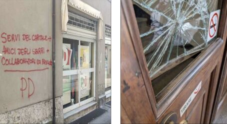 Atti vandalici al “Civico” e alla sede del Pd